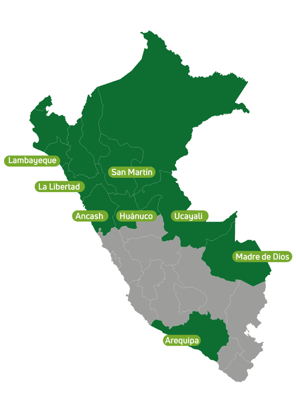 Mapa de distribuidores autorizados de Semillas El Potrero